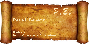 Patai Babett névjegykártya